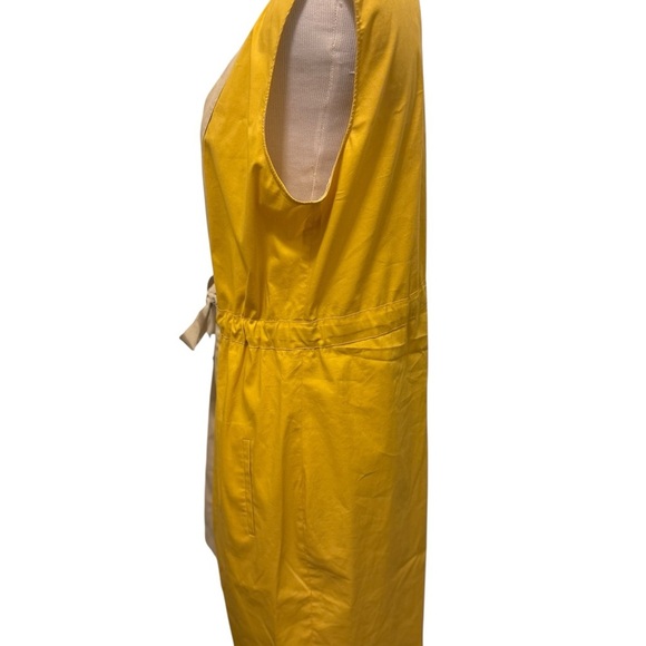 Tahari Yellow and Cream Dress size 12p - Picture 4 of 11